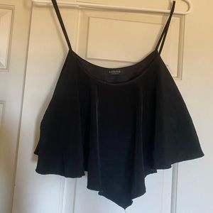 Black Flowy Crop Top with built in bra